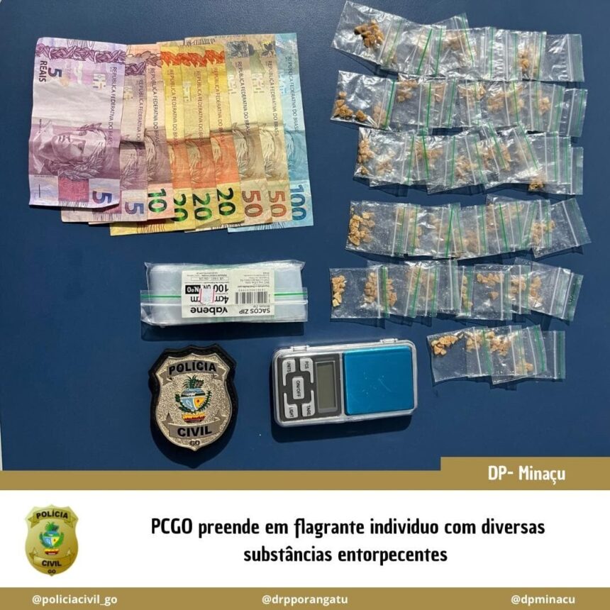 Minaçu: Homem é preso por tráfico de drogas Minaçu: Homem é preso por tráfico de drogas