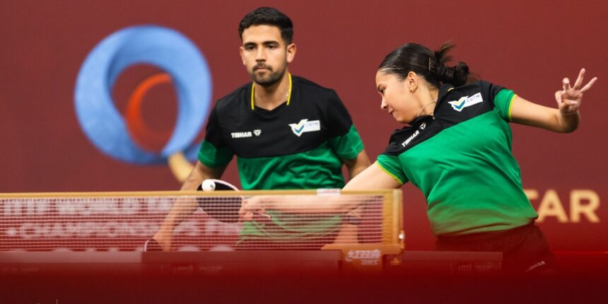 Mesatenistas Gui Teodoro e Giulia Takahashi vão às oitavas do Mundial