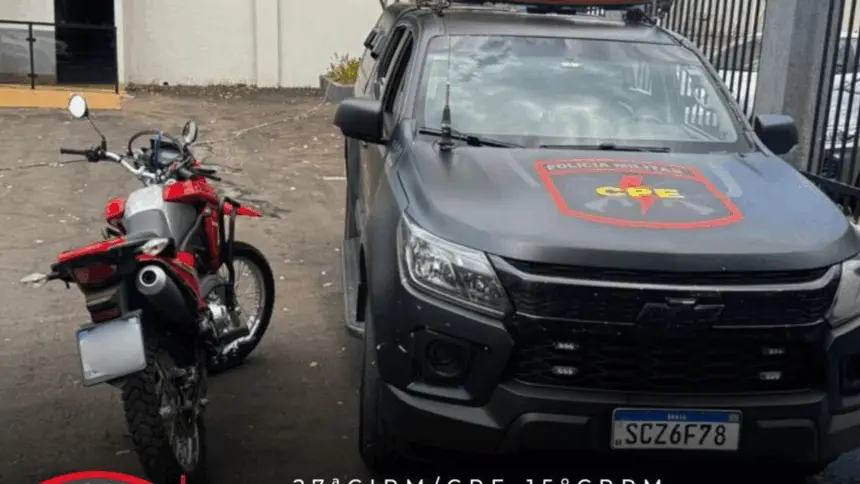 CPE recupera motocicleta furtada em Goianésia CPE recupera motocicleta furtada em Goianésia