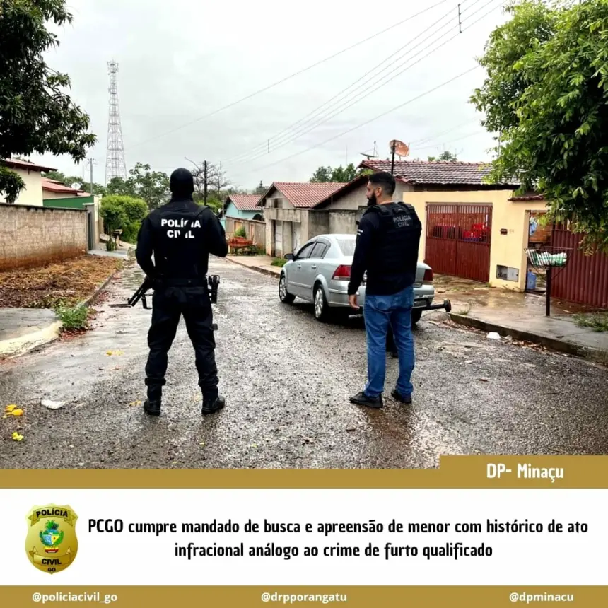 PCGO cumpre mandado de busca e apreensão contra adolescente investigado por ato infracional em Minaçu – Policia Civil do Estado de Goiás