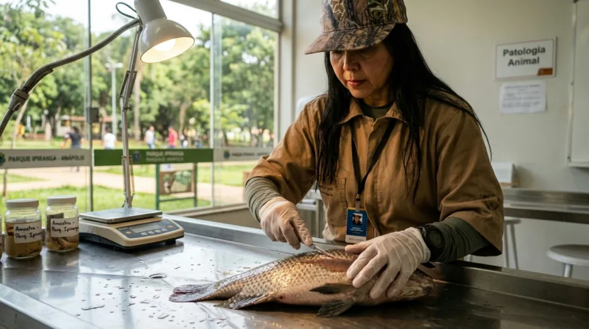 Alimentação indevida por visitantes causa morte de peixes no Parque Ipiranga