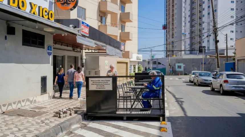 Anápolis inaugura primeiro parklet no bairro Jundiaí com foco em convivência urbana