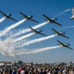 Base Aérea de Anápolis recebe público em evento com Esquadrilha da Fumaça e caças Gripen