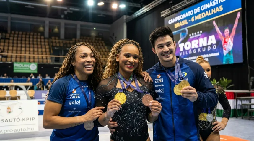 Brasil encerra Copa do Mundo de ginástica com cinco medalhas no último dia