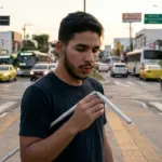 Carro destrói bengala de atleta paralímpico em Goiânia e expõe perigos a deficientes visuais