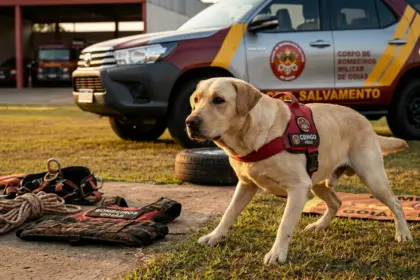 Corpo de Bombeiros de Goiás lamenta a morte do cão de resgate Fênix
