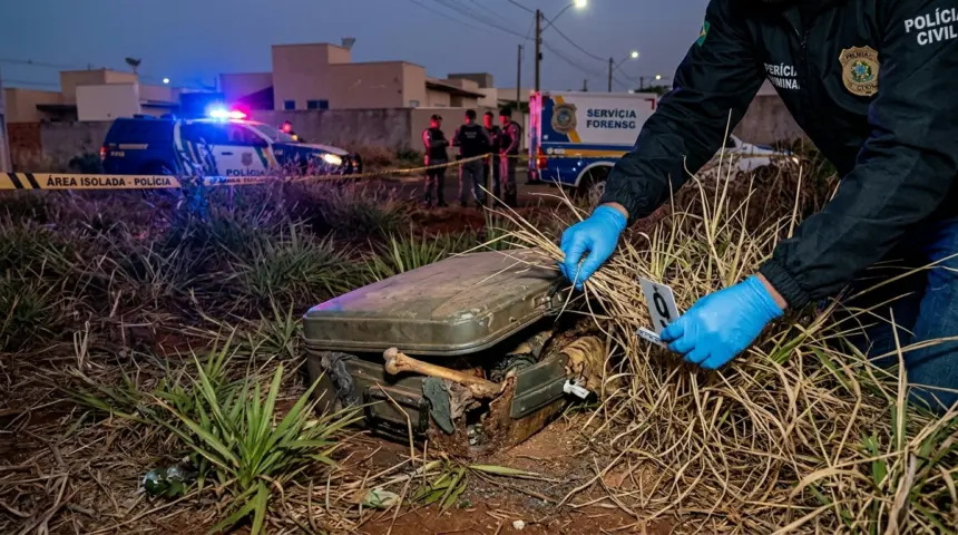 Corpo em avançado estado de decomposição é localizado dentro de mala em Goianira Corpo em avançado estado de decomposição é localizado dentro de mala em Goianira