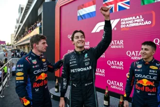 George Russell conquista vitória histórica no GP do Azerbaijão após duelo intenso