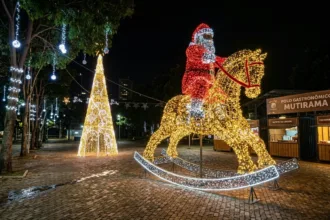 Natal no Mutirama aposta em decoração luminosa e polo gastronômico em Goiânia