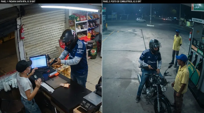 Onda de assaltos em Goiânia: suspeito ataca posto e padaria em sequência rápida