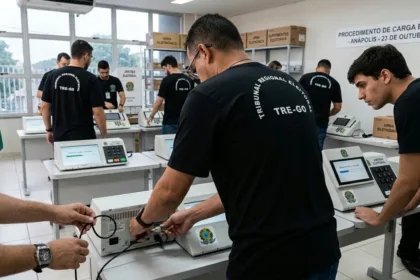 Urnas eletrônicas passam por carga e lacre em Anápolis até quarta-feira para garantir segurança