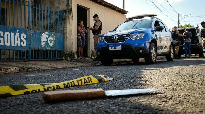 Adolescente agride mãe, persegue vizinha com faca e tenta tomar arma de policial militar Adolescente agride mãe, persegue vizinha com faca e tenta tomar arma de policial militar