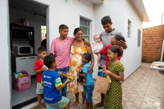 Anápolis celebra reencontro de sete filhos com a mãe após reforma estrutural em residência