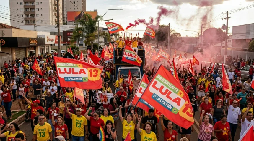 Anápolis reúne militantes em caminhada de apoio à reeleição de Lula Anápolis reúne militantes em caminhada de apoio à reeleição de Lula