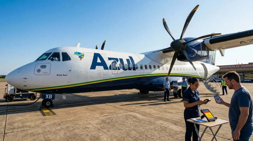 Azul é condenada a indenizar passageiro após falha em QR code impedir embarque em Goiânia