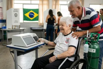 Bisavó de 83 anos supera falha em oxigênio e vota em Anápolis