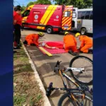 Bombeiros Goianésia realizam simulado de acidente entre carro e bicicleta