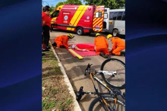 Bombeiros Goianésia realizam simulado de acidente entre carro e bicicleta