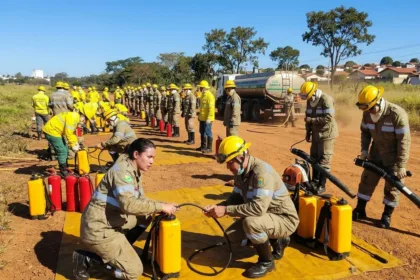 Brigadistas combatem 11 focos de incêndio em parques e áreas verdes de Goiânia