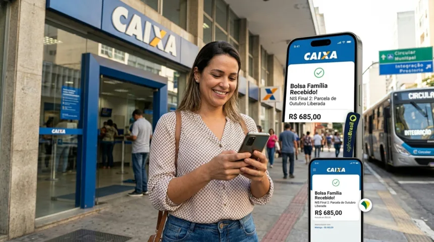 Caixa libera hoje o Bolsa Família de outubro para inscritos com NIS final 2