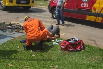Ciclista fica ferido em acidente com caminhão na região oeste de Goianésia