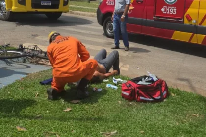 Ciclista fica ferido em acidente com caminhão na região oeste de Goianésia