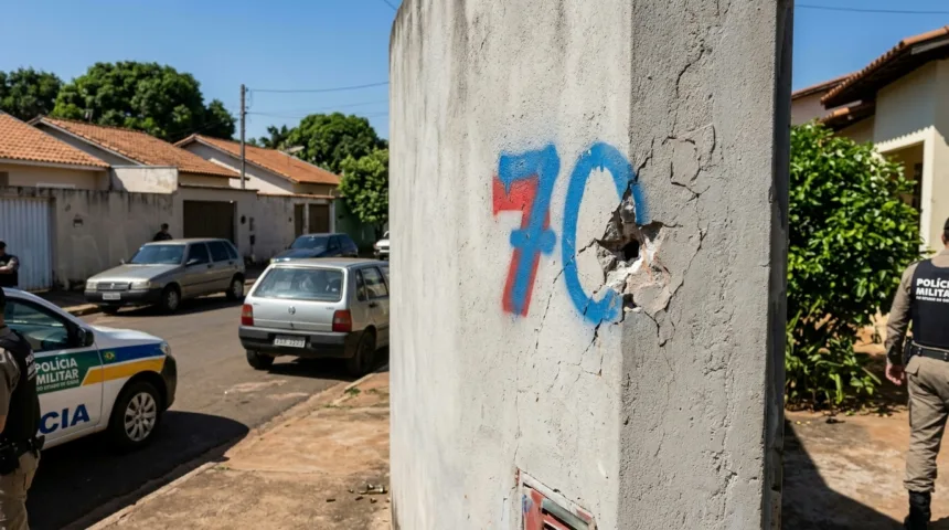 Cobrança de dívida por veículo termina com tiro disparado contra muro de residência em Anápolis Cobrança de dívida por veículo termina com tiro disparado contra muro de residência em Anápolis