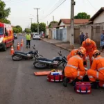 Colisão entre duas motos deixa homem ferido no Bairro Carrilho, em Goianésia