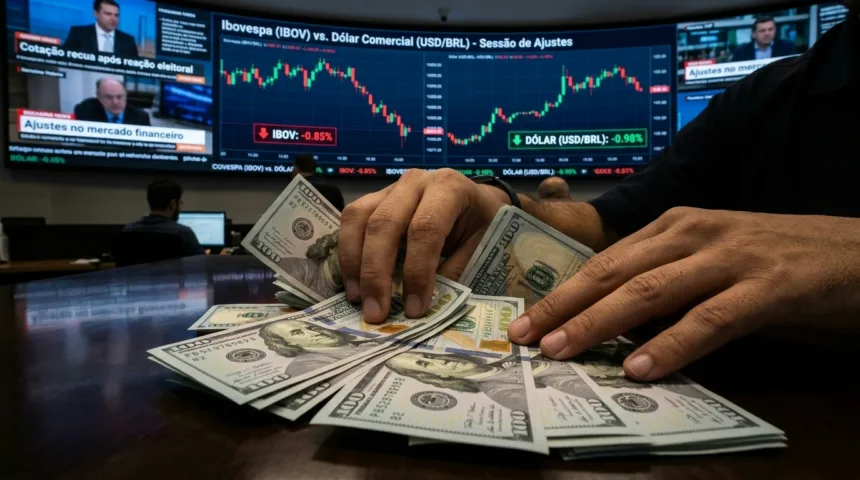 Cotação do dólar recua quase 1% com Ibovespa em baixa após forte reação eleitoral