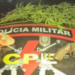 CPE Goianésia apreende revólver e encontra drogas enterradas em quintal