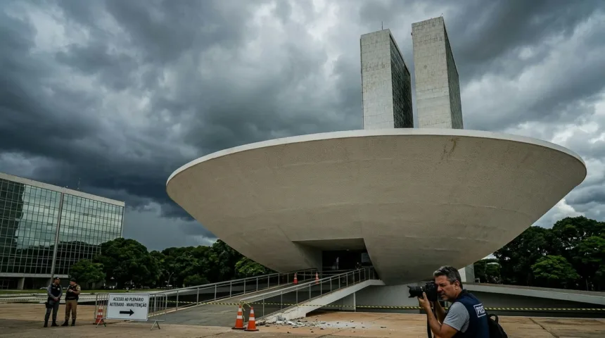 Desabamento de reboco interdita túnel de acesso na Câmara dos Deputados Desabamento de reboco interdita túnel de acesso na Câmara dos Deputados