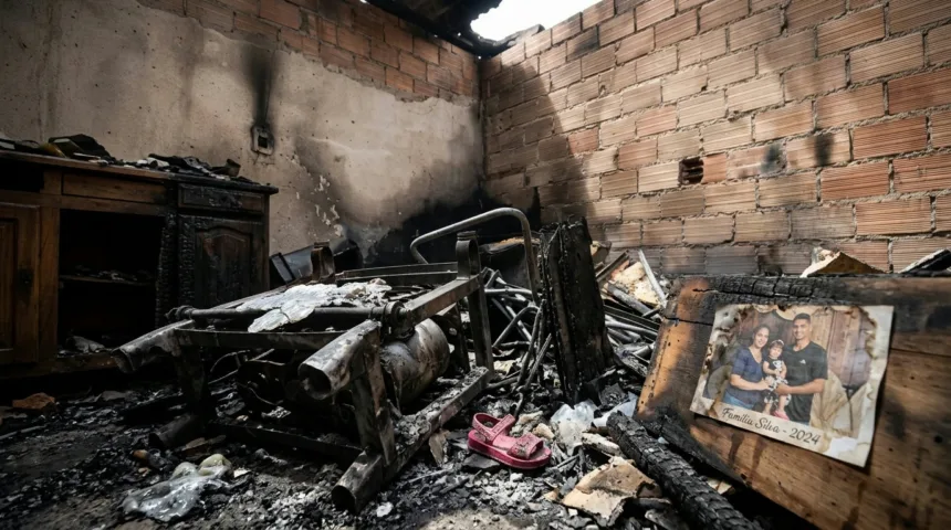 Incêndio destrói casa em Anápolis e família grávida pede ajuda