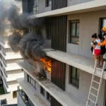 Incêndio em prédio no Setor Marista deixa moradores ilhados e gera momentos de pânico