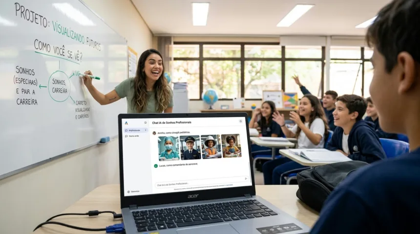 Inteligência artificial transforma sonhos de alunos em realidade visual na sala de aula Inteligência artificial transforma sonhos de alunos em realidade visual na sala de aula