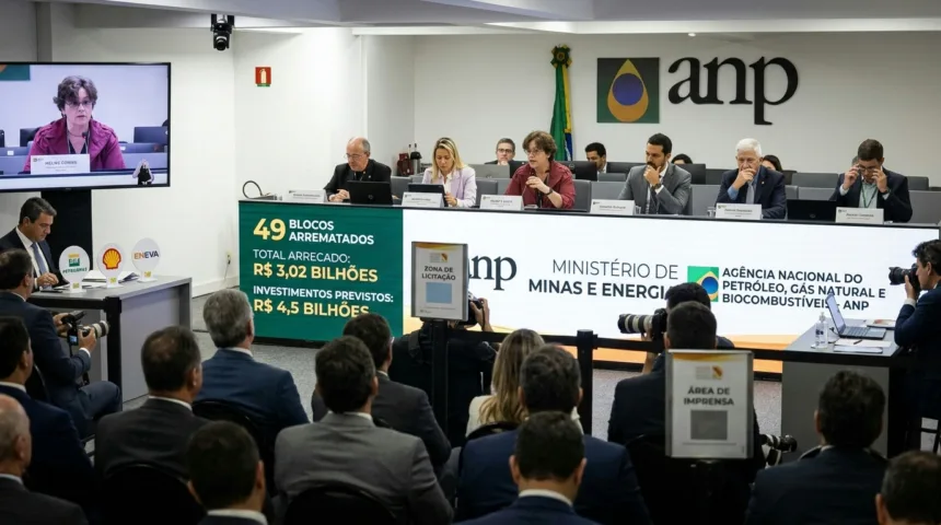 Leilão da ANP atinge R$ 3 bilhões com arremate de 49 blocos de petróleo