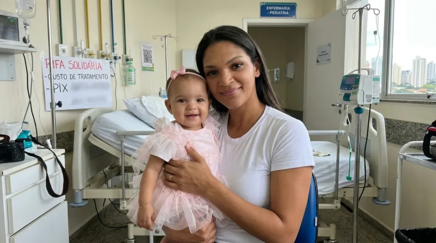 Mãe solo organiza rifa solidária para custear tratamento de filha internada em Goiânia