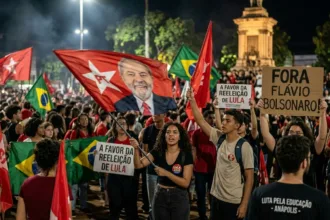 Manifestação em Anápolis reúne apoiadores de Lula e opositores de Flávio Bolsonaro