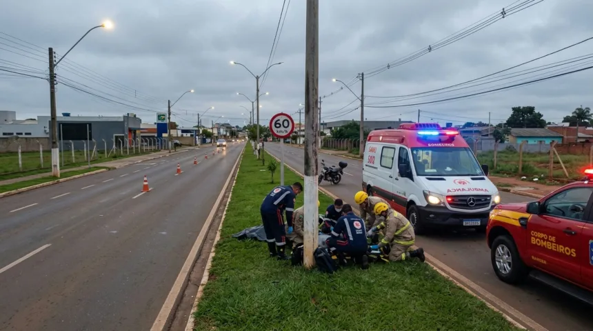 Motociclista de 20 anos morre após colisão na Avenida Pedro Ludovico em Anápolis