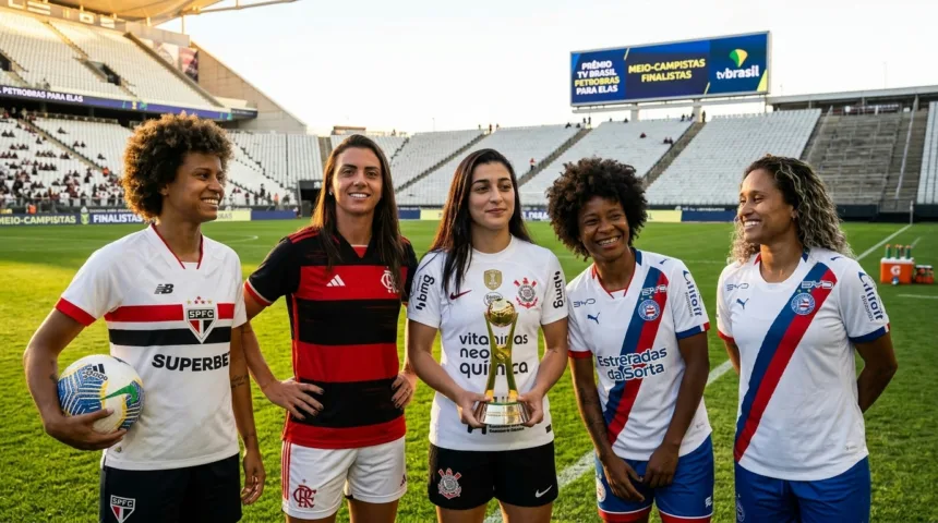 Prêmio TV Brasil Petrobras para Elas divulga meio-campistas finalistas e abre votação