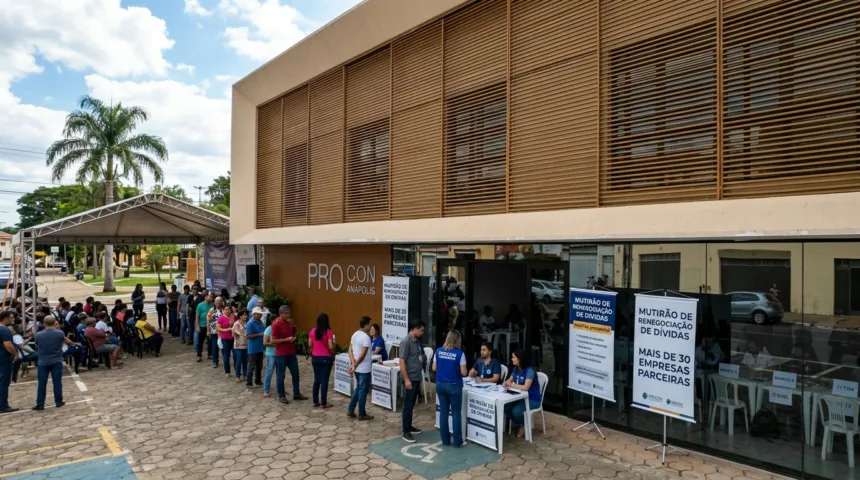 Procon em Anápolis realiza mutirão presencial com mais de 30 empresas para renegociar dívidas Procon em Anápolis realiza mutirão presencial com mais de 30 empresas para renegociar dívidas