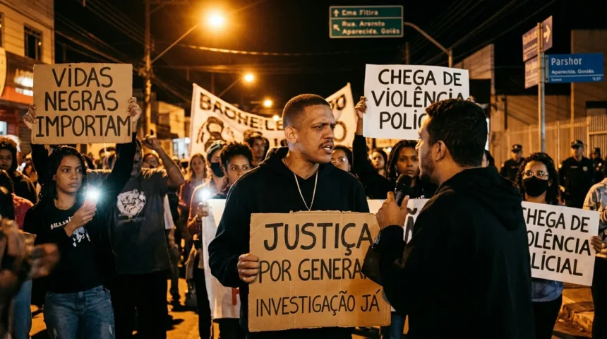Protesto em Aparecida exige investigações rigorosas sobre a morte do rapper Genera Protesto em Aparecida exige investigações rigorosas sobre a morte do rapper Genera