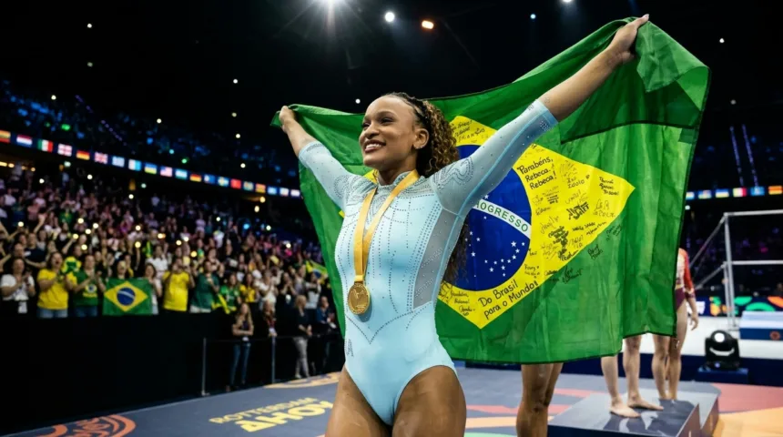 Rebeca Andrade fatura o tricampeonato mundial de ginástica na Holanda Rebeca Andrade fatura o tricampeonato mundial de ginástica na Holanda
