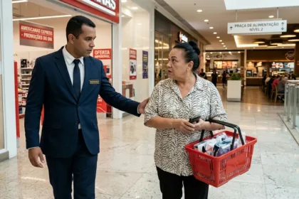 Senhora, senhora: funcionário persegue suspeita de furto em shopping